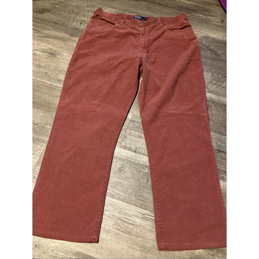 Polo Ralph Lauren Mens Red Pink Corduroy Pants 38 X 30 - Picture 4 of 11